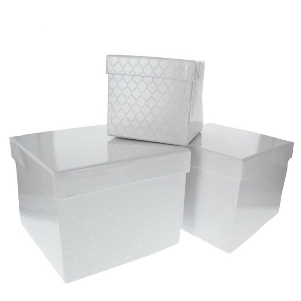 Die Cuts with A View Nesting Boxes, Set of 3, White Foil (SY-047-00135)
